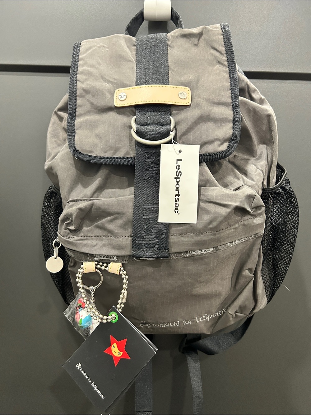 tokidoki x LeSportsac Scuola Backpack Knapsack Citta Fumo Grey Gray